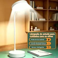 Luminária Abajur De Mesa LED Cabeceira Portátil Lâmpada De Estudo Para Proteção Dos Olhos