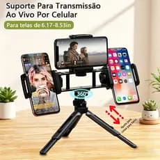 Suporte Para Acessórios Celular Cell Phone Stand Tripod For Desk Ideal For Video Recording Adjustable 360°