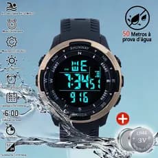 Relógio A Prova Dágua Masculino Original  Esportivo  Pulseira Ultrafina Em Tpu Visão Noturna Luz Fria Multifuncional