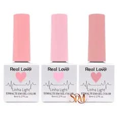 Kit 3 Esmalte em Gel Nude - Linha Light - 8ml - Real Love
