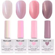Kit 4 Esmalte em Gel Efeito Perolado - Linha Light - 8ml - Real Love