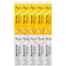 Kit 5 Refil Top Coat + 5 Refil Base Gel All Smile 10ml - Real Love