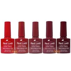 Kit 5 Esmalte Em Gel Tons Vermelho Uv/led Soak-Off Linha Classic - 8ml - Real Love