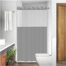Cortina De banheiro Box - com Visor - Ilhos - Anti Mofo Resistente Alta Qualidade 100% PVC