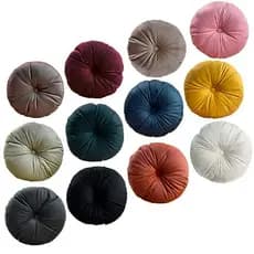 Almofada Redonda em Suede Tendência Veludo Decoração 40x40 - Várias Cores