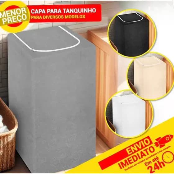 Capa para Tanquinho Flanelada Lavadora de Roupas Abertura Superior C/ Zíper 4kg 8,5kg 10kg