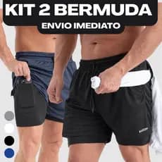 KIT 2 BERMUDA 2 EM 1 MASCULINA ACADEMIA DRI FIT shorts para treinar ou dia a dia