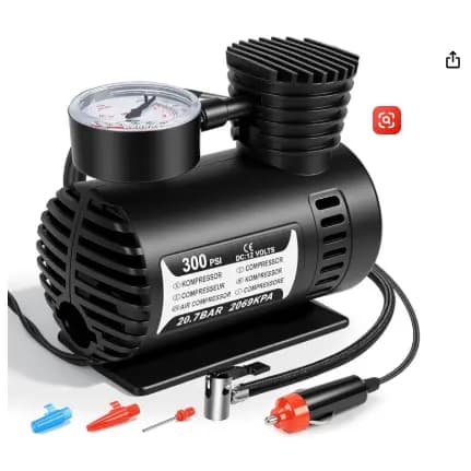 Compressor de Ar Portatil, 12v, 300PSI, Potencia 50w, Mini Compressor de Ar Portatil, Compressor Ar Portátil