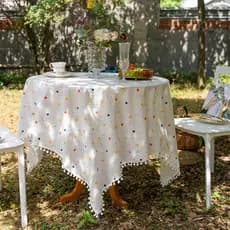 Toalha de mesa francesa dos grafittti, algodão 100%, toalha de mesa redonda, decoração de acampamento, dustproof
