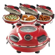 Forno de Pizza elétrico Pedra Refratária Salgado Pão Dupla Resistencia Vermelho 220V Assa como se fosse Forno a Lenha