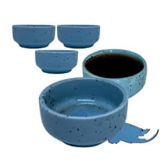 Kit 6 Molheiras Porta Shoyu 60ml Nozoki Porcelana Azul Mesclado