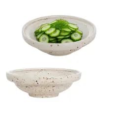 Base para Sunomono Porcelana Creme 70ml Sapporo Servir Salada Ceviche Gohan Restaurante