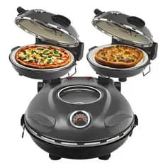 Forno de Pizza elétrico Pedra Refratária Salgado Pão Dupla Resistencia Grafite 220V Assa como se fosse Forno a Lenha