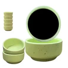 Kit 50 Molheira Porta Shoyu Nozoki Porcelana Verde Mesclado 60mL