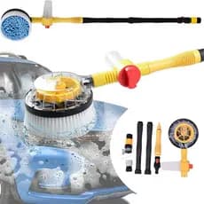 KIT De Limpeza De CARROS Escova Microfibra Giratória Para Lavagem Com Espuma Resistente