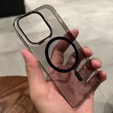 Capa Plástica Rígida Transparente De Luxo Ultra Fina Para iPhone 15 14 13 12 11 Pro Max 16 Plus Carga Magnética Sem F