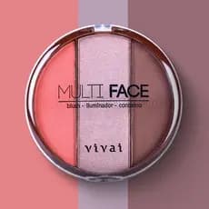Paleta Blush Iluminador Contorno Multi Face 3 Em 1- VIVAI