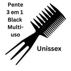 Pente 3 Funções Garfo Black Power Para Cabelo Afro E Cacheado