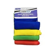 Kit 4 Panos de Microfibra Caebitex, Limpeza, 30cm x 30cm