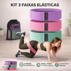 Kit 3 Faixas Elasticas Hip Band 3 Intensidades Treino Academia Gluteos Fitness Musculacao