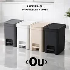 Lixeira com Pedal 6L OU Trium – Compacta, Moderna para Banheiro e Cozinha