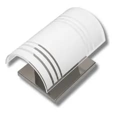 Kit 2 Arandelas Parede Inox Vidro Fosco E27 17,5x11cm Iluminação Interna Externa Coberta LED Moderna