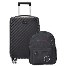 Kit Mochila Impermeável Notebook Lilás + Mala Pequena Napoli