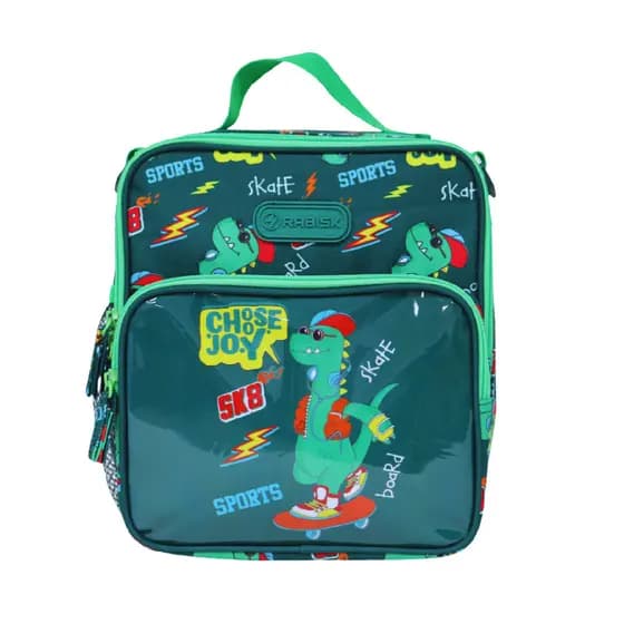 Lancheira Infantil Térmica Escolar Dinossauro Skate Passeios Creche Pré-escola Rabisk Teen Dinossauro RKD5008L