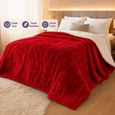 Cobertor Casal Dupla Face Sherpa Luxuosas 2,20 X 1,80  Mt Aveludada