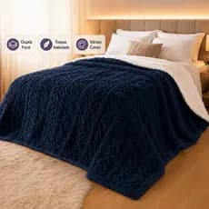 Cobertor Casal Dupla Face Sherpa  2,20 X 1,80 Mt Varias Cores