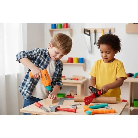 Kit Ferramentas Infantil 10 Peças, Brinquedo Educativo com Furadeira, Serra e Acessórios, Brinquedo Infantil, Construtor