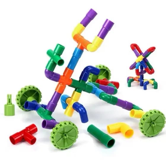 Blocos de Montar Infantil Grandes, Monta Desmonta, Brinquedo educativo, Caninho de Montar com Rodinhas, Bloquinhos.