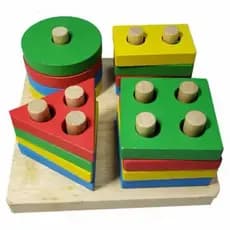 Prancha Educativa de Madeira com Formas Geométricas Brinquedo Pedagógico Infantil Didático, Montessori, Autismo Estimulo