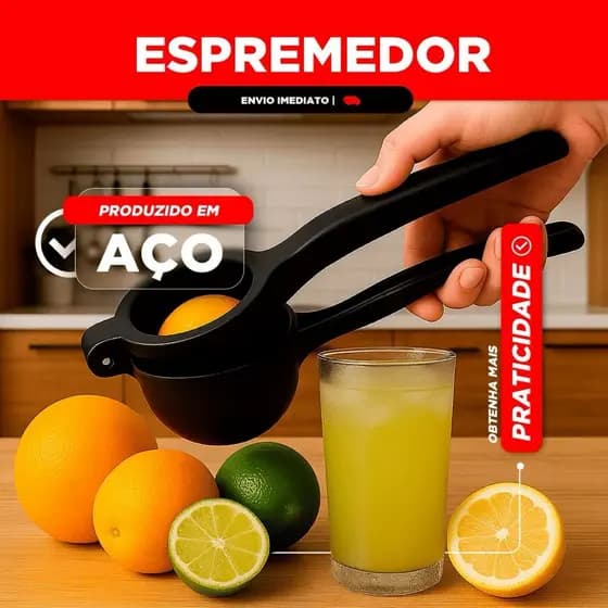 Espremedor Manual Reforçado de Limão Extrator de Suco Prático e Resistente Espremedor Frutas Cítricas Utensílio Cozinha