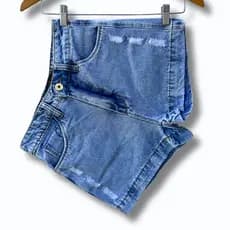 Short jeans navalhado cintura alta premium