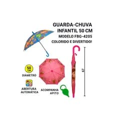 GUARDA-CHUVA INFANTIL 50 CM | Colorido e Divertido