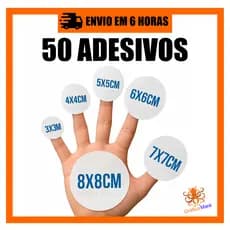 50 Adesivos Personalizados em Vinil 3x3 4x4 5x5 6x6 7x7 Etc - Etiqueta Personalizada