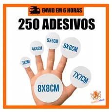 250 Adesivos Personalizados em Vinil 3x3 4x4 5x5 6x6 7x7 Etc Etiqueta Adesiva