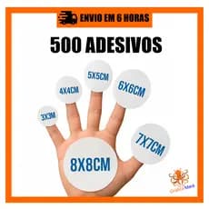 500 Adesivos Personalizados em Vinil 3x3 4x4 5x5 6x6 7x7 Etc - Etiqueta Personalizada