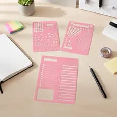 Kit 3 Stencil Organização Planner Agenda Bullet Journal Dyu