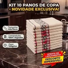 Kit 10 Pano De Copa Desenhos Gourmet Jacquard Premium 100% Algodão 45x70cm Cozinha