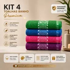 Kit Toalha de Banho Folha Banhão Conforto e Maciez Alta Absorção