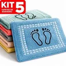 Kit 5 Tapete Piso Premium Toalhinha Para Banheiro Pezinho