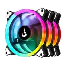Kit 3 Cooler Fan 120mm Rise Mode Energy 6p ARGB 5v com Controladora PC Gamer RGB