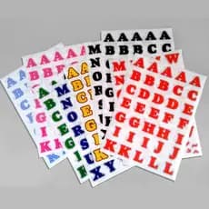 Letras 3cm Apliques Termocolantes 1 Alfabeto = 2folhas 20x27 - Várias Cores à Escolher