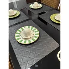 Kit 4/6 Peças Jogo Americano 8 Peças Sousplat Cozinha Jantar Descanso de Prato PVC Impermeável