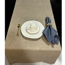 Trilho Caminho de Mesa Impermeável Limpa Fácil Juta PVC Areia, Preto, Cinza, Marrom 140cm