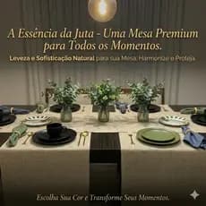 Jogo Trilho de Mesa Juta PVC Anti-Mancha Resistente Impermeável - Areia Preto Cinza Marrom