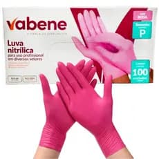 Kit 200 Luva Descartável Nitrilica Rosa Sem Pó Caixa Pink Nitrilo