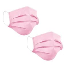 Kit 100 Máscaras Descartável Rosa Tripla Camada Adulto